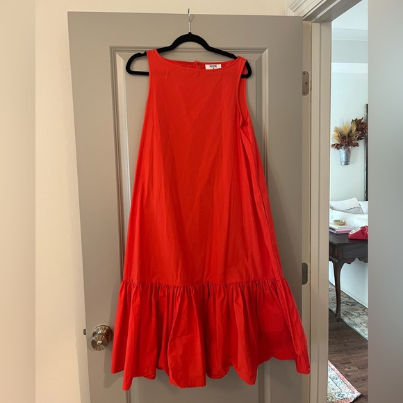 Christopher John Rogers x Target Red Orange Cotton Poplin Midi Dress - Size M - Picture 5 of 5